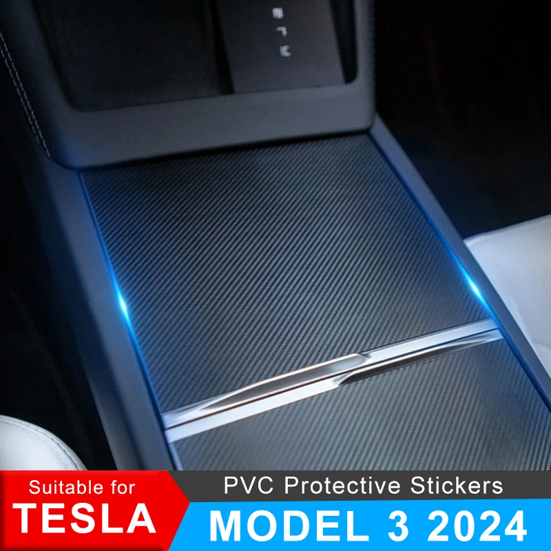 

Для Tesla 2024 MODEL 3 Highland 3, Центральная панель для хранения автомобиля, декоративная Защитная Наклейка для интерьера, аксессуары для модификации