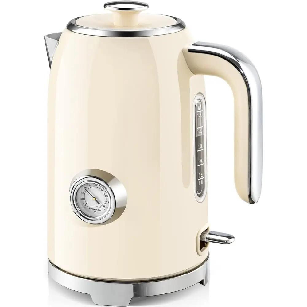 

Electric Kettle - 57oz Hot Tea Kettle Water Boiler with Thermometer, 1500W ast Heating StainlSteel Tea Pot, Cordlwith LED Indica