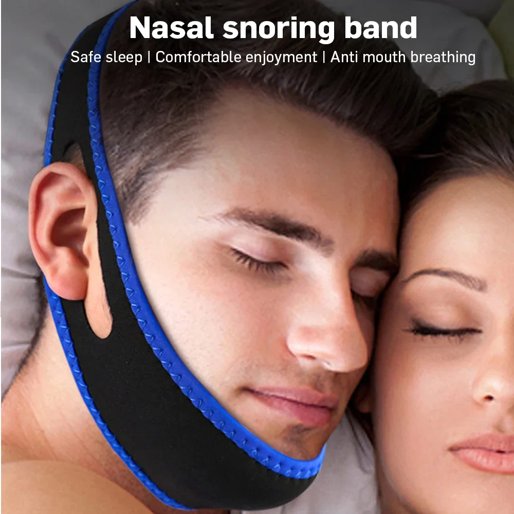 1PC Anti Snoring Chin Straps,Face Lifting Belt,Adjustable&Breathable Snore Reduction Chin Belts, Snore Stopper Sleep Aids Unisex