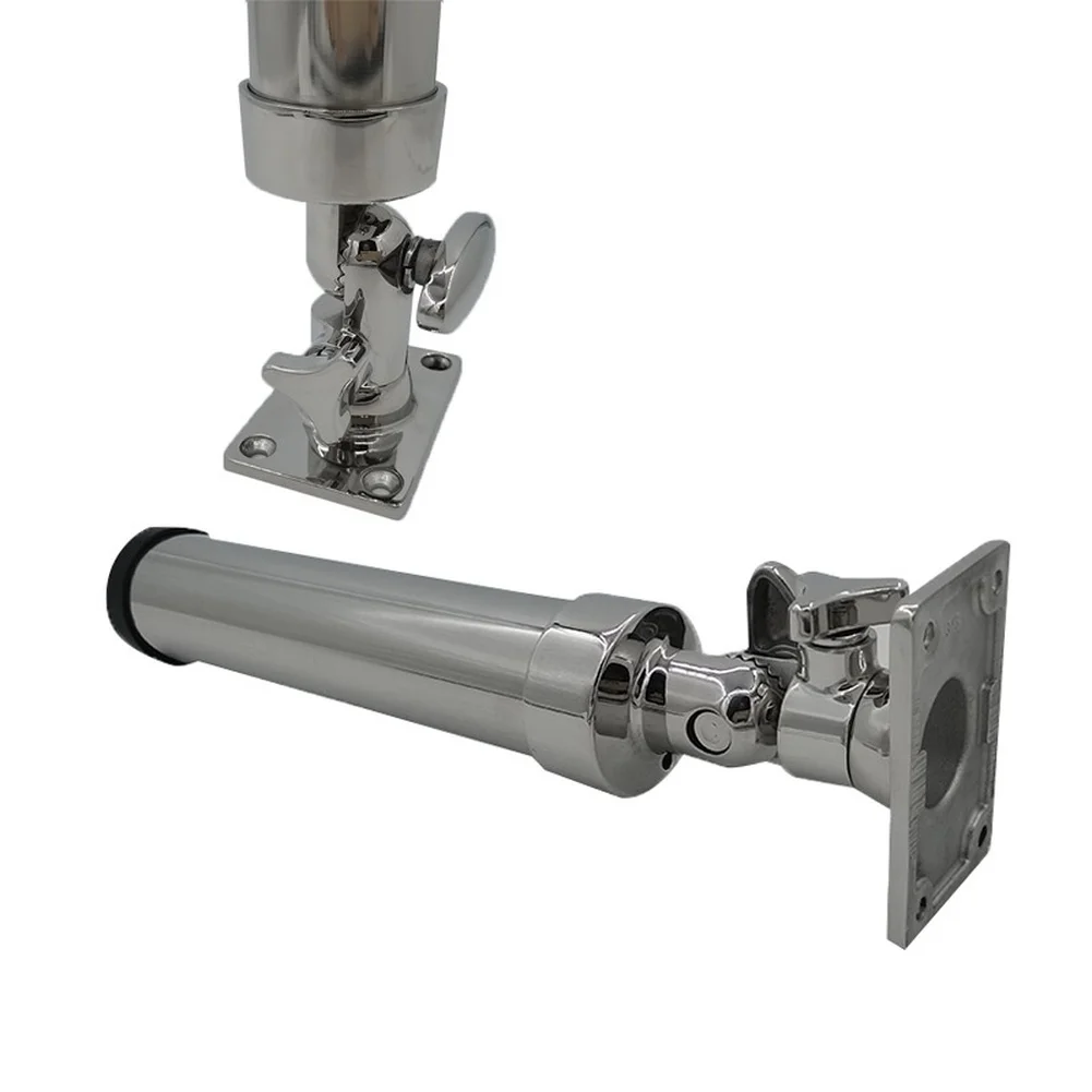 Fishing Rod Holder Adjustable 316 SS For Marine Grade with Square Base 325mm Height 59mm Width Boat Deck Accessory
