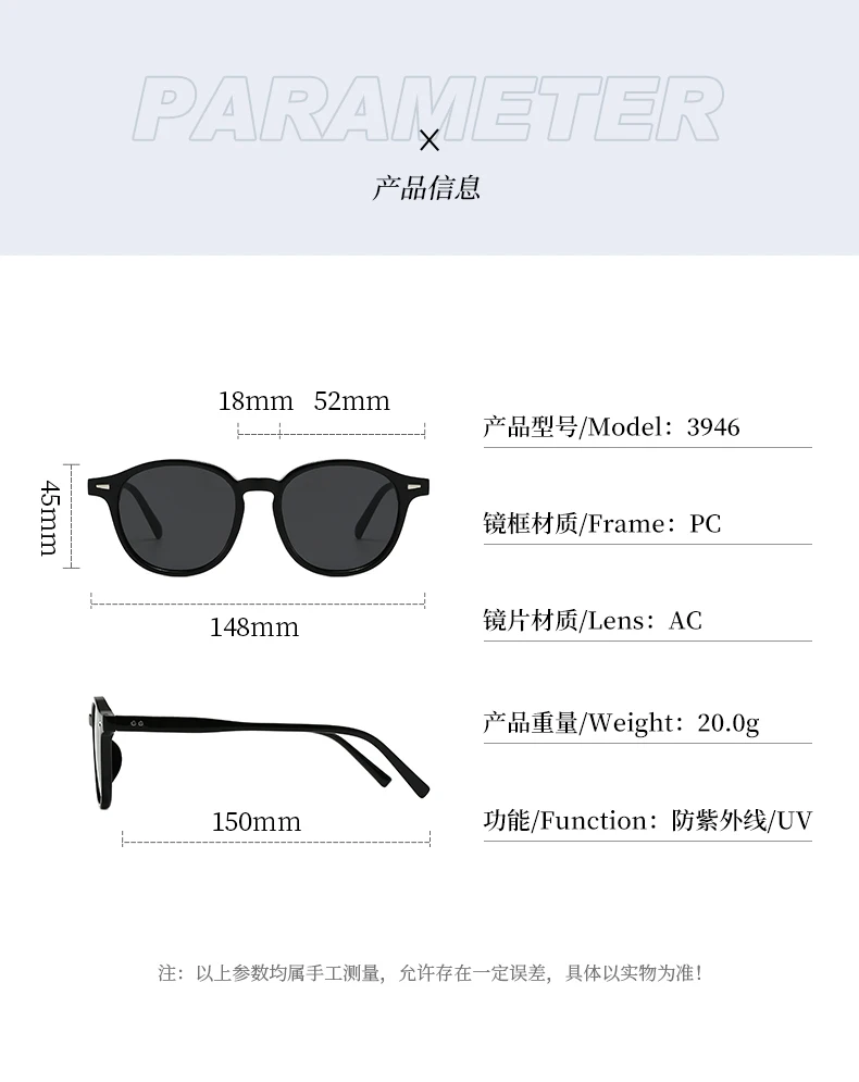 Mode Vintage Runde Sonnenbrille Mann Frauen Angeln Fahren Luxus Sonnenbrille Anti-Glare Retro Strand Shades UV400 Brillen – Detail 8