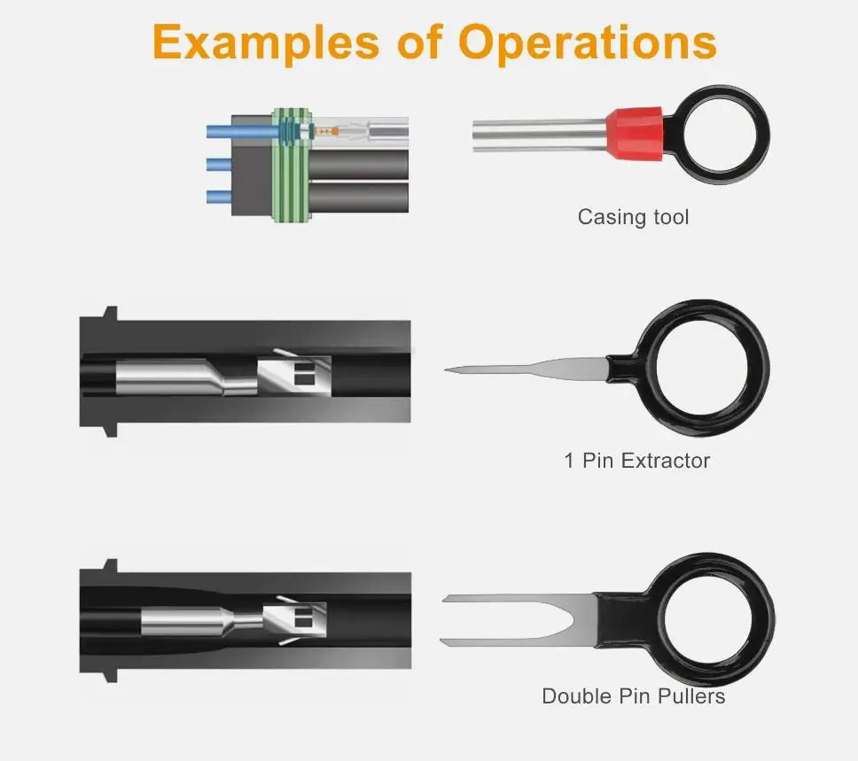100 قطعة أدوات إصلاح إزالة محطة السيارة الجديدة الأسلاك الكهربائية تجعيد موصل دبوس النازع عدة مفاتيح السيارات التوصيل ساحبات #4