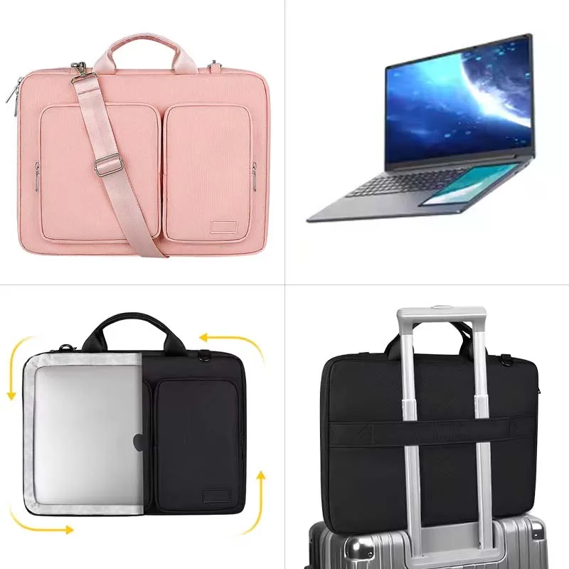 

for CRELANDER Intel laptop 15.6+7inch Touch Screen Laptop Shoulder Bag Shockproof Zip Handle Pouch Out Storage Pocket Carry Case