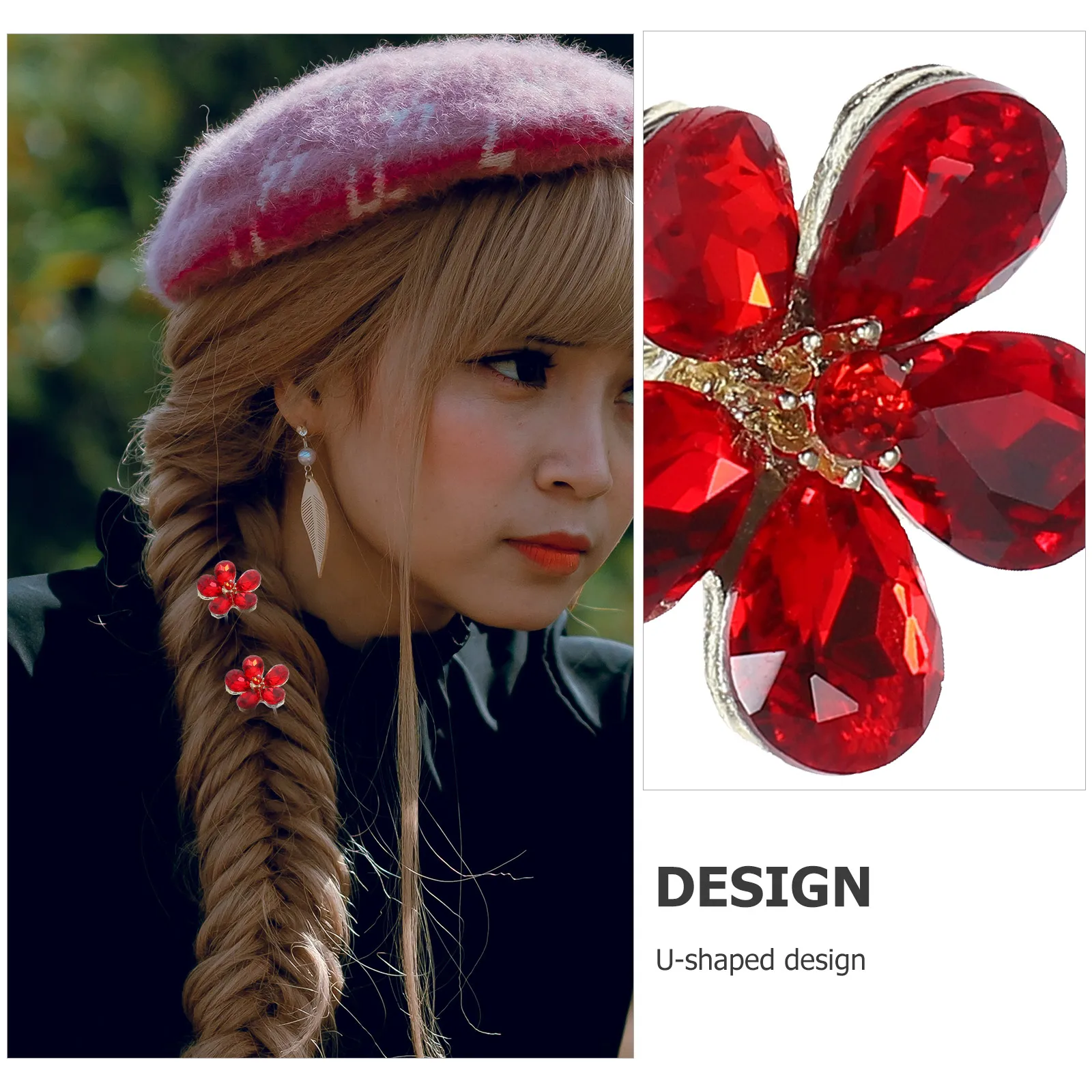 

4 Pcs U Shape Hairpin Bridal Wedding Decorative Rhinestone Hair Pins Shaped Metal Clips For Styling Safe Comfortable Use