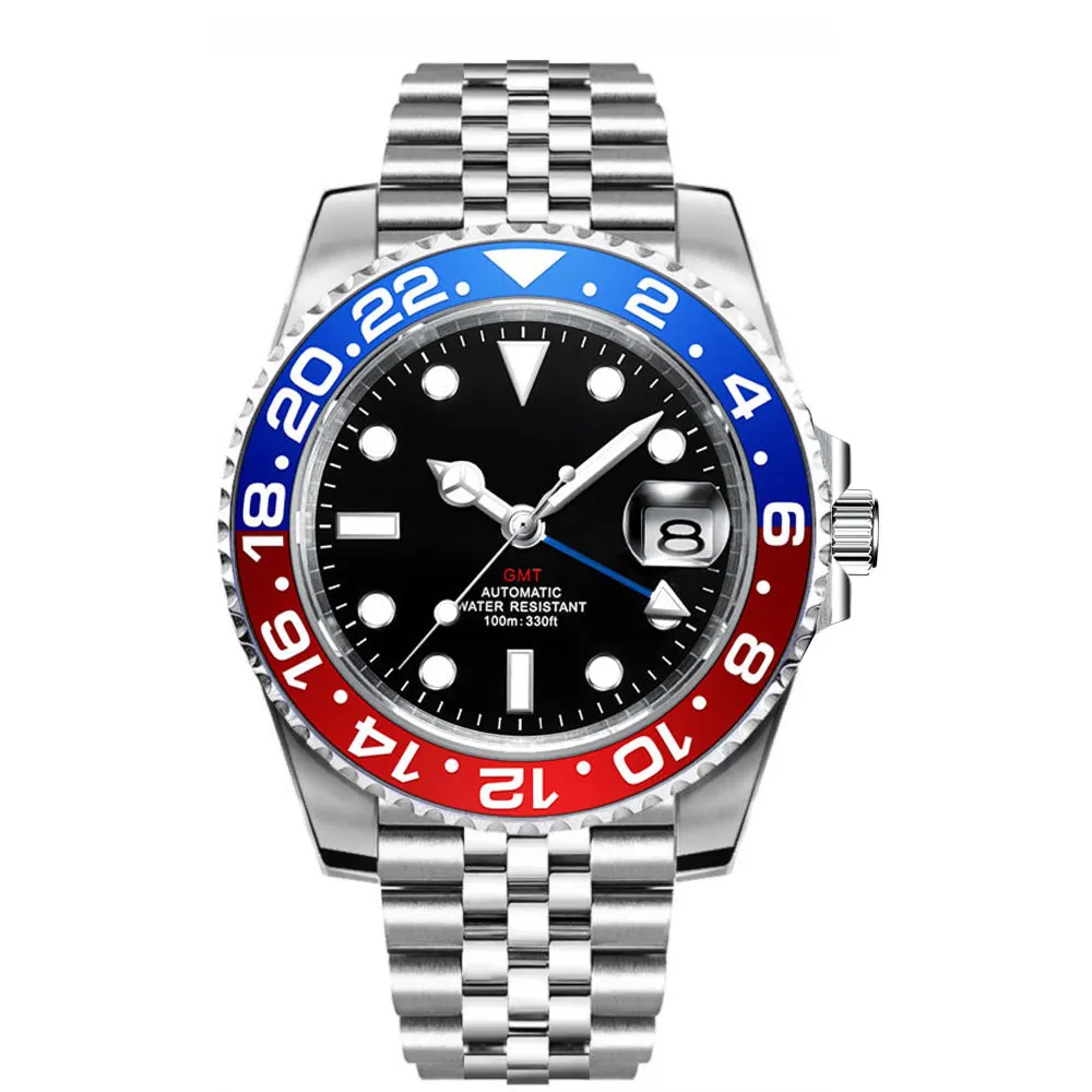 Corgeut Custom Logo Mechanical GMT Wrist Watch NH34 Movement Sapphire 10Bar 8