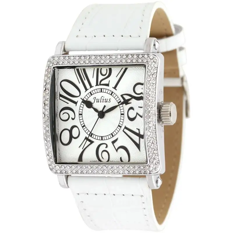 O quadrado minimalista feminino ultra fino grande dial diamante relógios de couro banda moda relógio de quartzo antigo relogio feminino