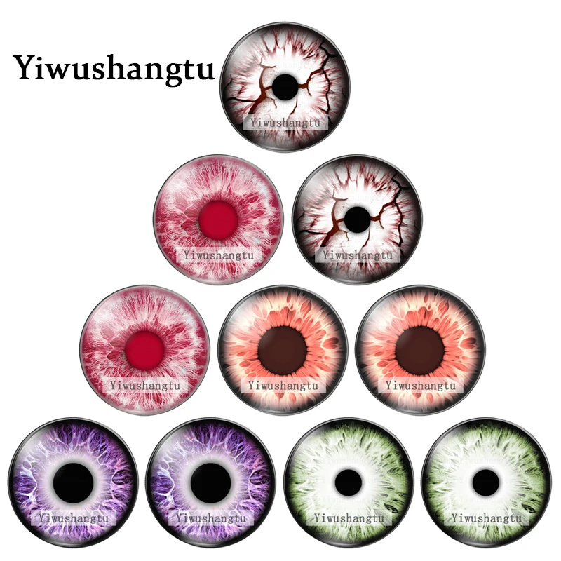 Animal Dragon Evil Eye Dolls Toy Eyeball Mixed 10pcs 8MM-30MM Round photo glass cabochon demo flat back Making findings