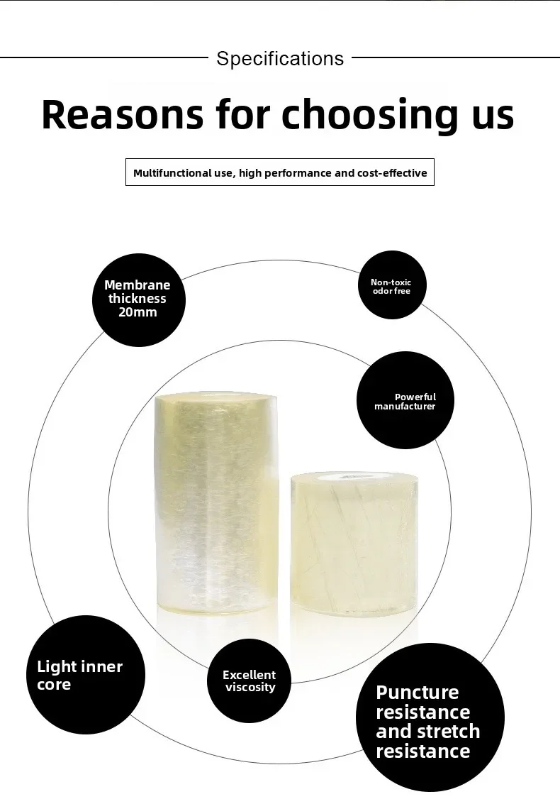 Rotolo di avvolgimento elasticizzato in PVC - Pellicola da imballaggio autoadesiva industriale per raggruppare, palletizzare e protezione dei fili