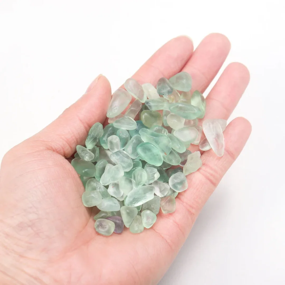 Natural Green Fluorite Chips, Crystals Stones, for Jewelry Making, Garden Decoration, Fish Tank Decorative Stone, Home Decor