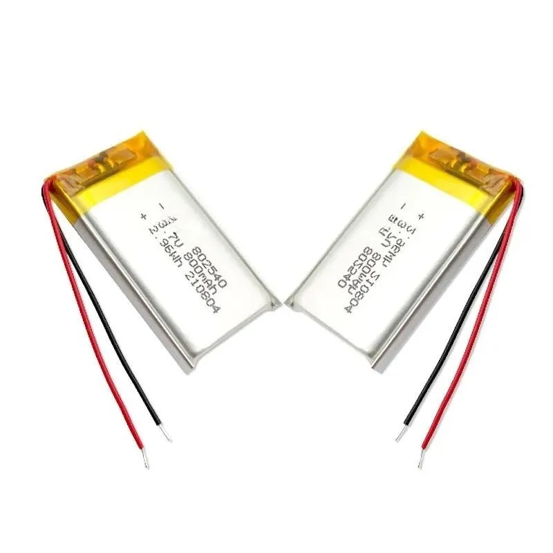 3pcs 802540 3.7V 800mAh Polymer Lithium Battery for UAV Model Aircraft ROHS Certified Rechargeable Li-ion Power Cell