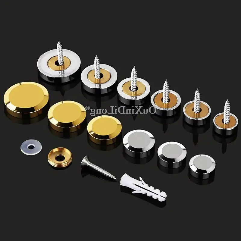 Top Luxury 200PCS Pure Brass Advertisement Nails Acrylic Billboard Glass Mirror Nails Decorative Caps+Copper Ring+Screw+Shim