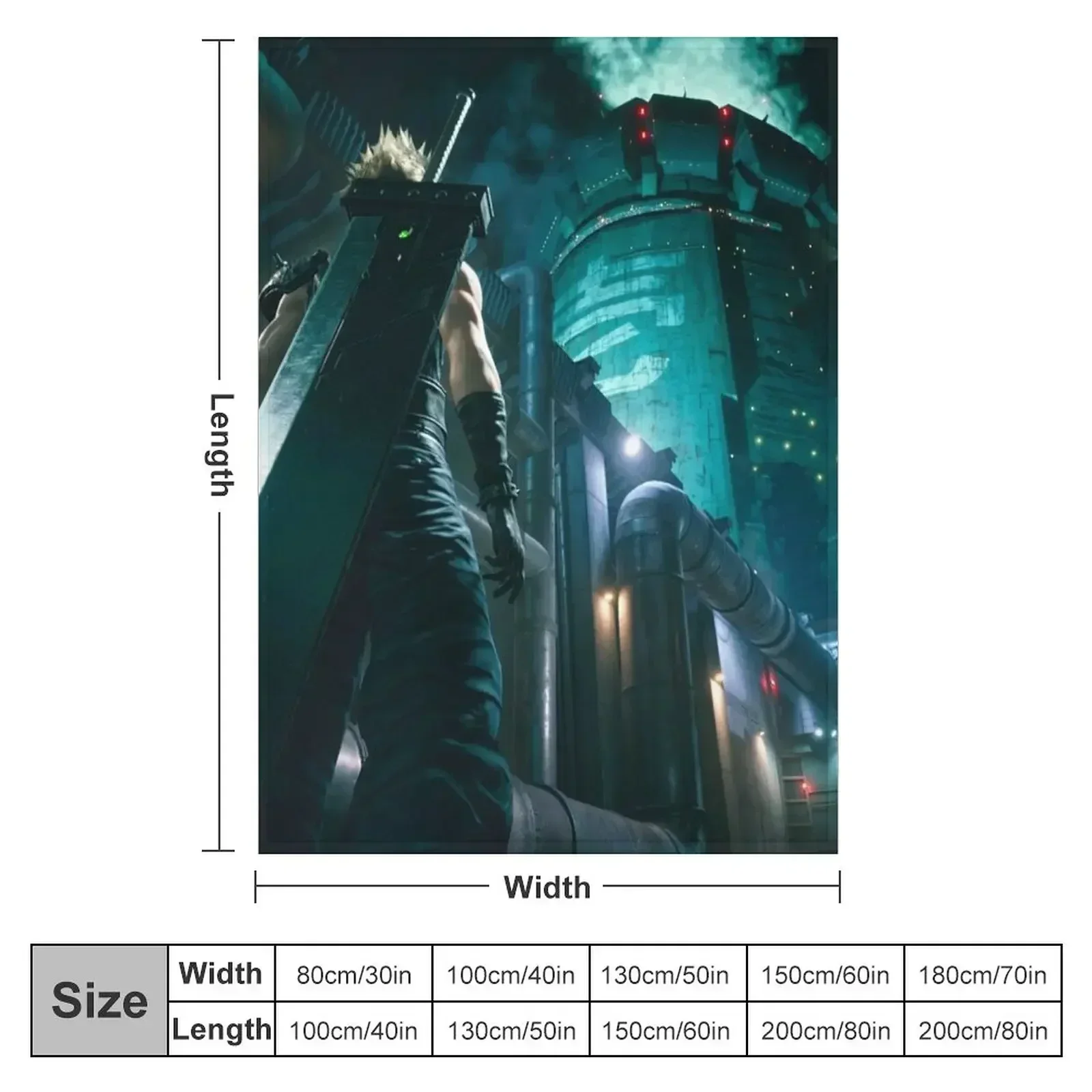 Cloud Strife - Mako Reactor 1 [Remake] Throw Blanket couch cozy soft plush fuzzy picnic outdoor blanket