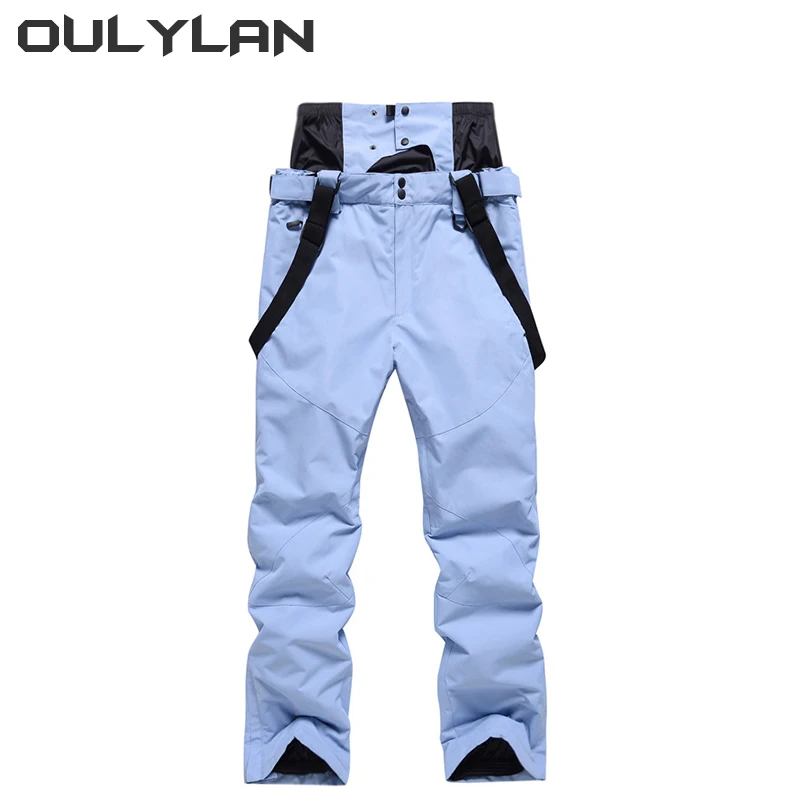 

Oulylan Men Women Ski Pant High-waist Removable Adult Skiing Trousers Snowboard Wear Windproof Waterproof Warm Couple Snow Pants