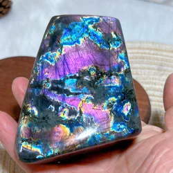 High Quality Natural Crystal Blue Purple Labradorite Free Form polished Flashy Healing Home Decorations Mineral Energy Gift