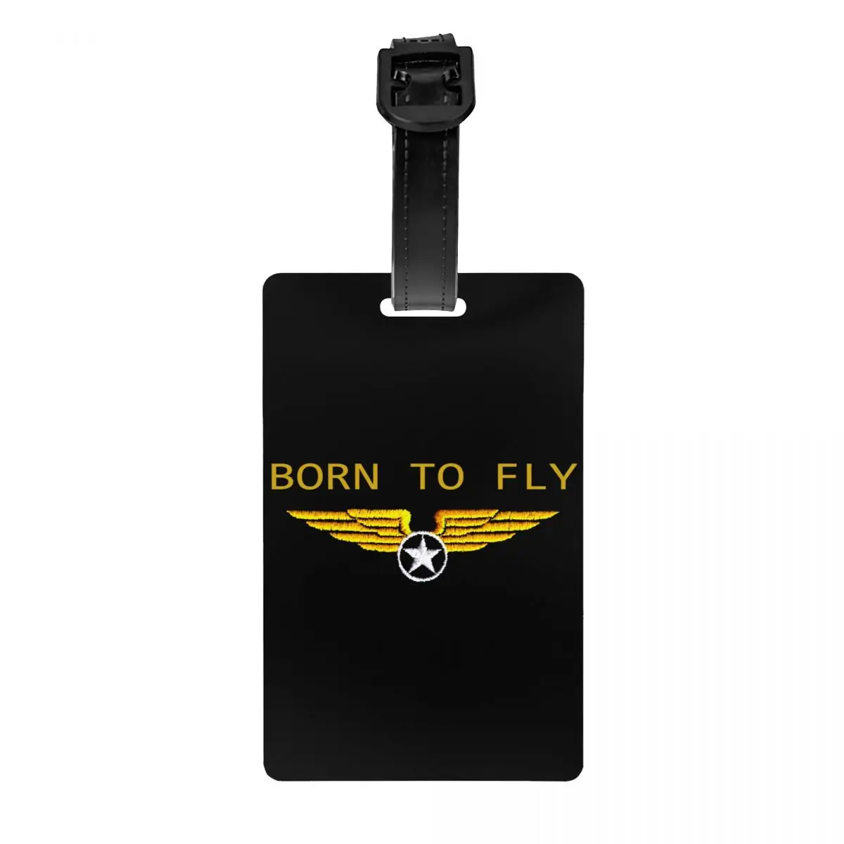 Custom Born To Fly Flight Pilot Luggage Tag Privacy Protection Flying Aviation Aviator Baggage Tags Travel Bag Labels Suitcase