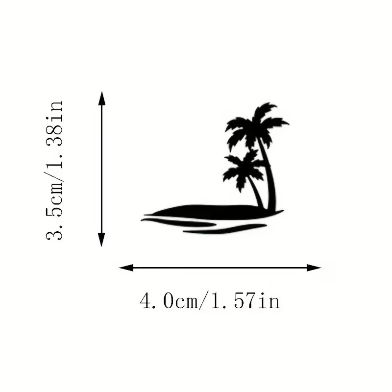 4pcs Tropical Palm Tree Car Mirror Stickers - Black And White Vinyl Decals for Rearview Mirrors, Sunroofs