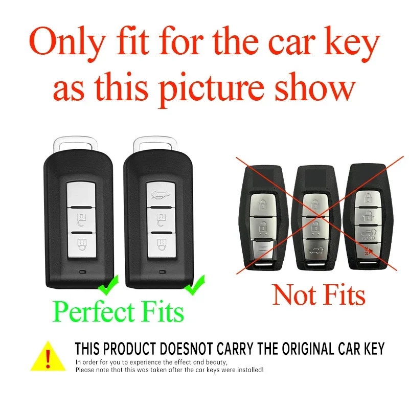 Zinc Alloy+ Leather Car Key Case Cover for Mitsubishi Outlander Lancer 10 L200 ASX Colt Pajero sport Eclipse Cross Remote Key