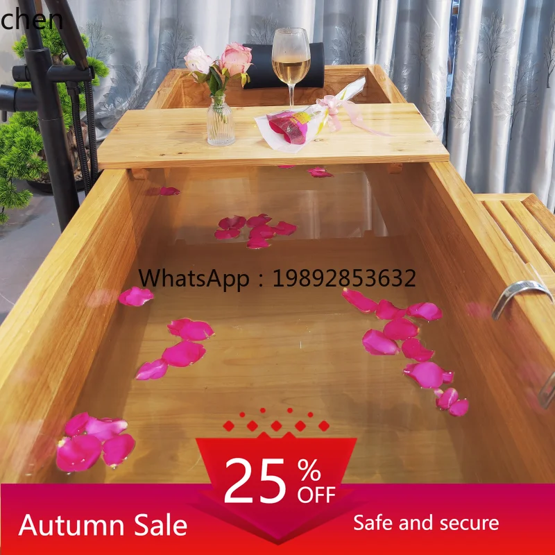 

Clubhouse Oak Barrel Household Solid Wood Bathtub Wooden Bath Barrel Beauty Salon Bath Barrel