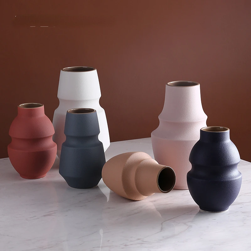 

Home Furnishing Morandi Color Ceramic Vase Ornaments Modern Simple Home Decoration Dry Flower Arrangement