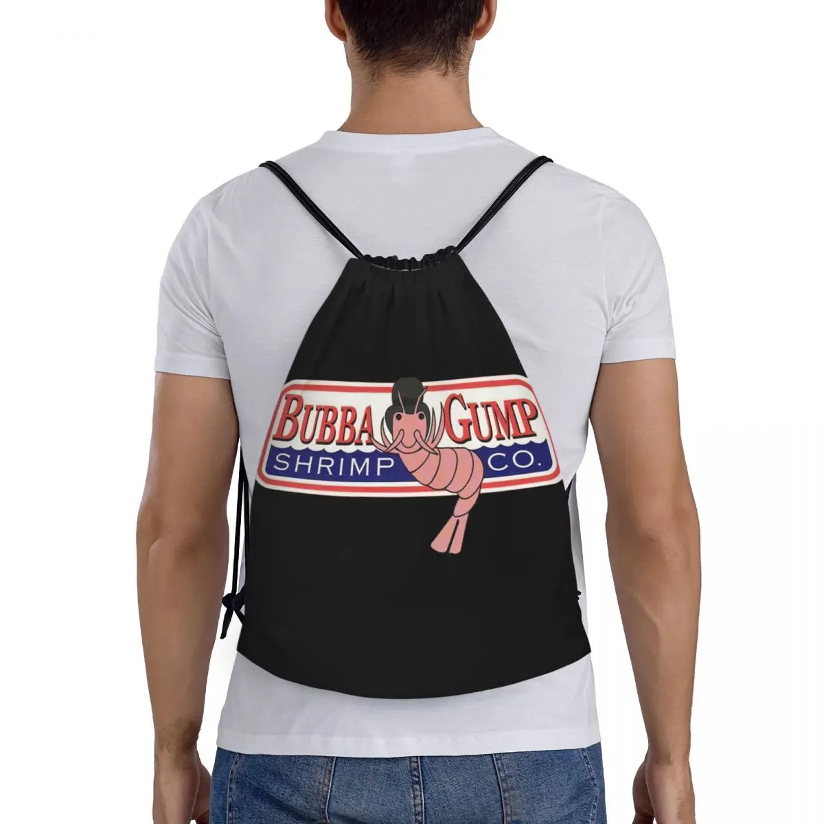 Bubba Gump Shrimp bolsas con cordón portátiles multifunción, bolsa deportiva para libros