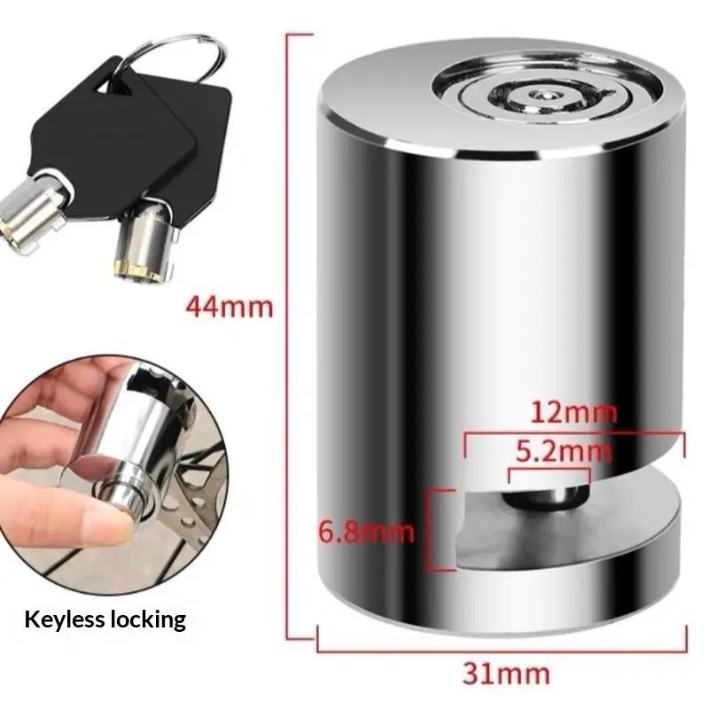 Universal 55mm Heavy-Duty Disc Brake Lock Anti-Theft Cutter-Proof Padlock For Motorcycle/Bike/Scooter With Waterproof Design view 5