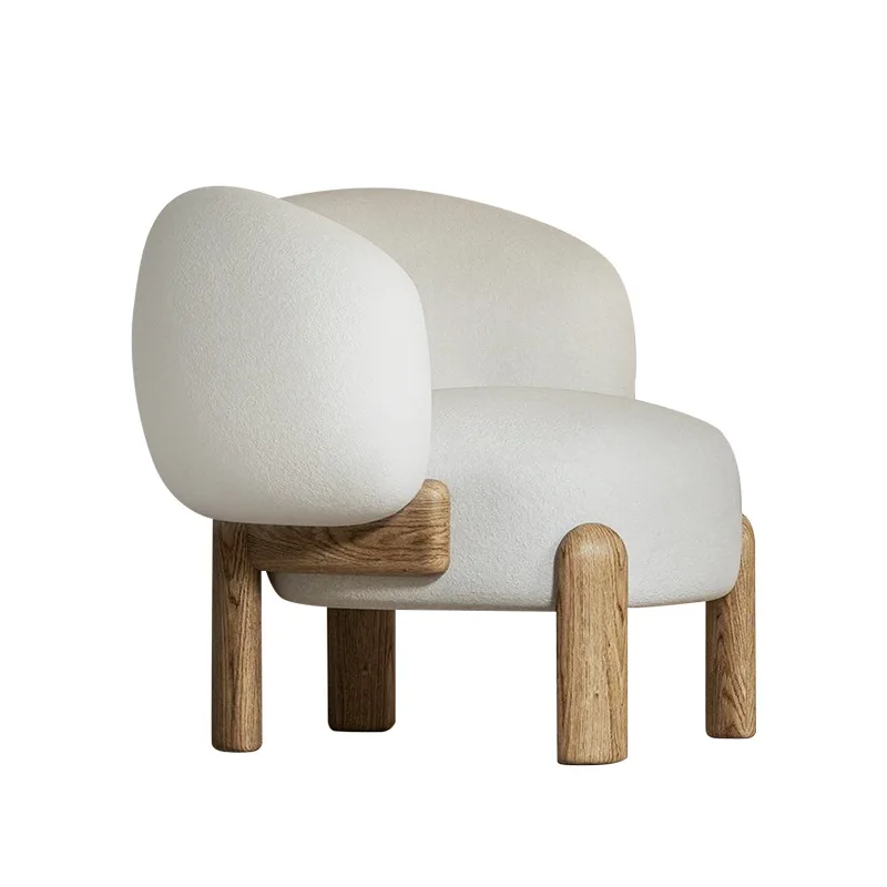L # Modern Luxury Nordic Style Living Room Leisure Chair Customizable Color With Wood Legs And Cushion For Home Furniture