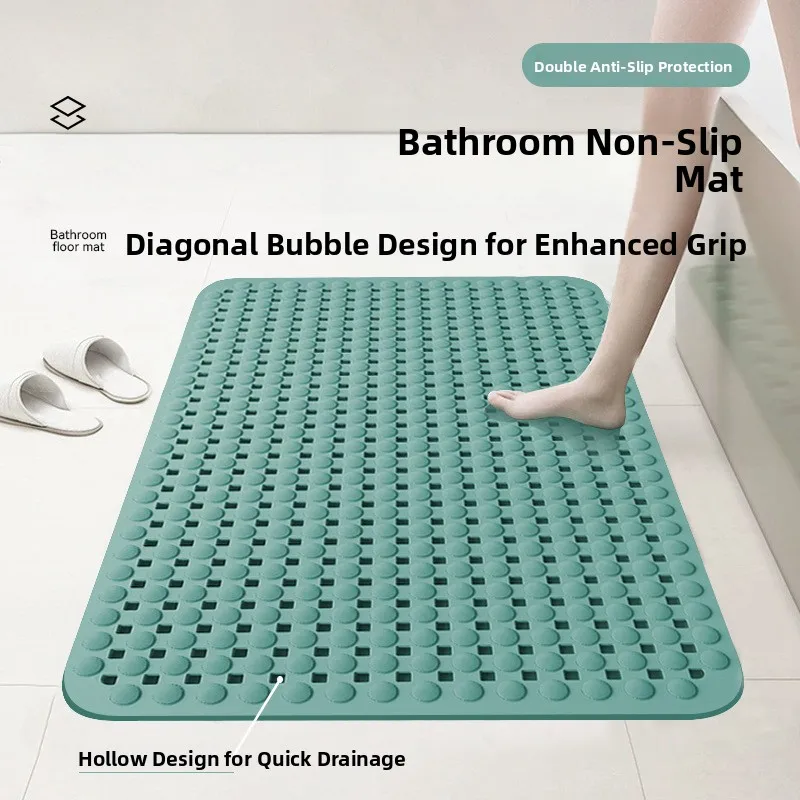 

Противоскользящий водонепроницаемый коврик для ванной комнаты для пожилых людей и детей, простой стиль, для домашнего использования, из ПВХ, машинной вязки