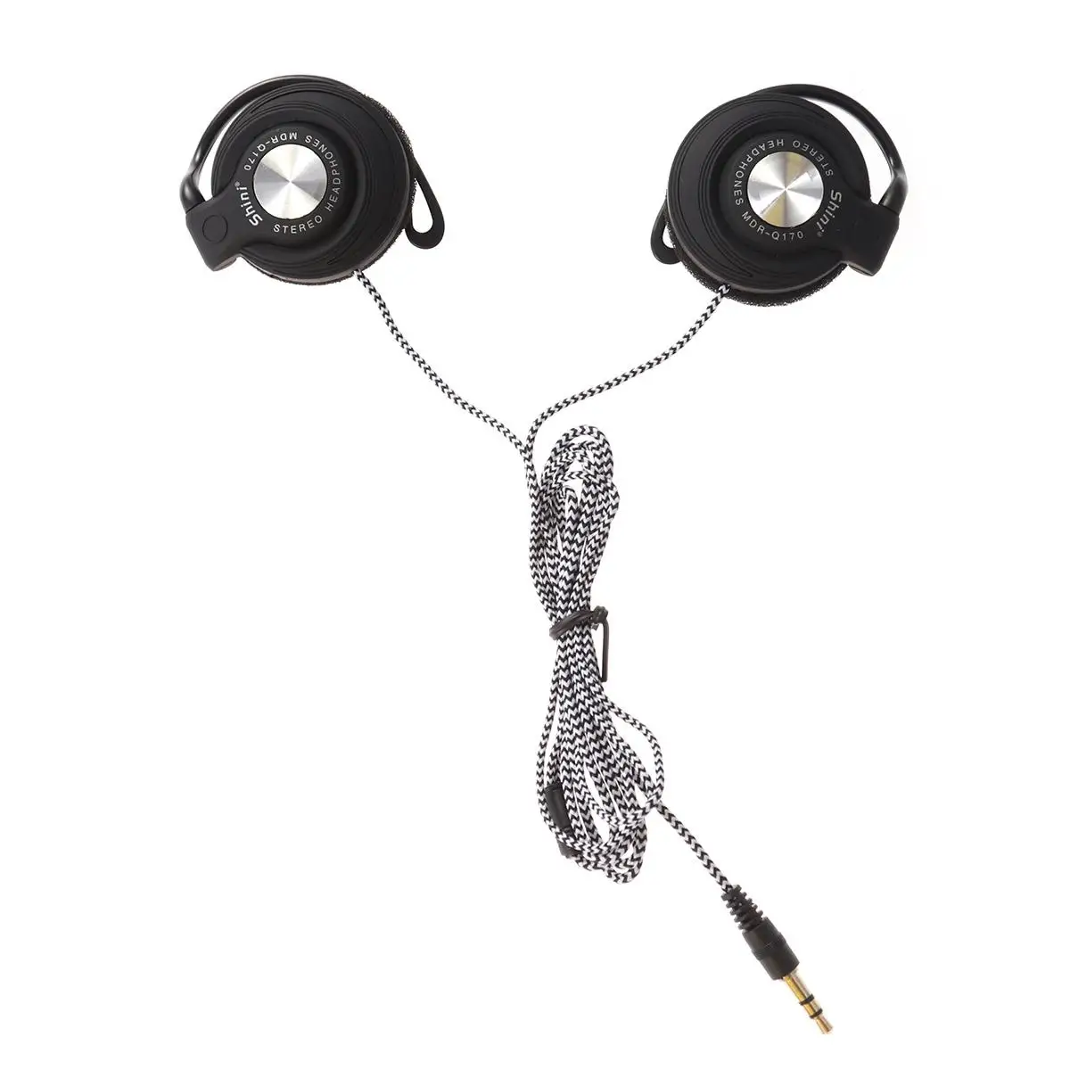 

Wired Earbuds on Earhook Headphones 3.5mm Black Comfortable Ear Pads Durable Cable Wired Earbuds Stereo Sound Quality