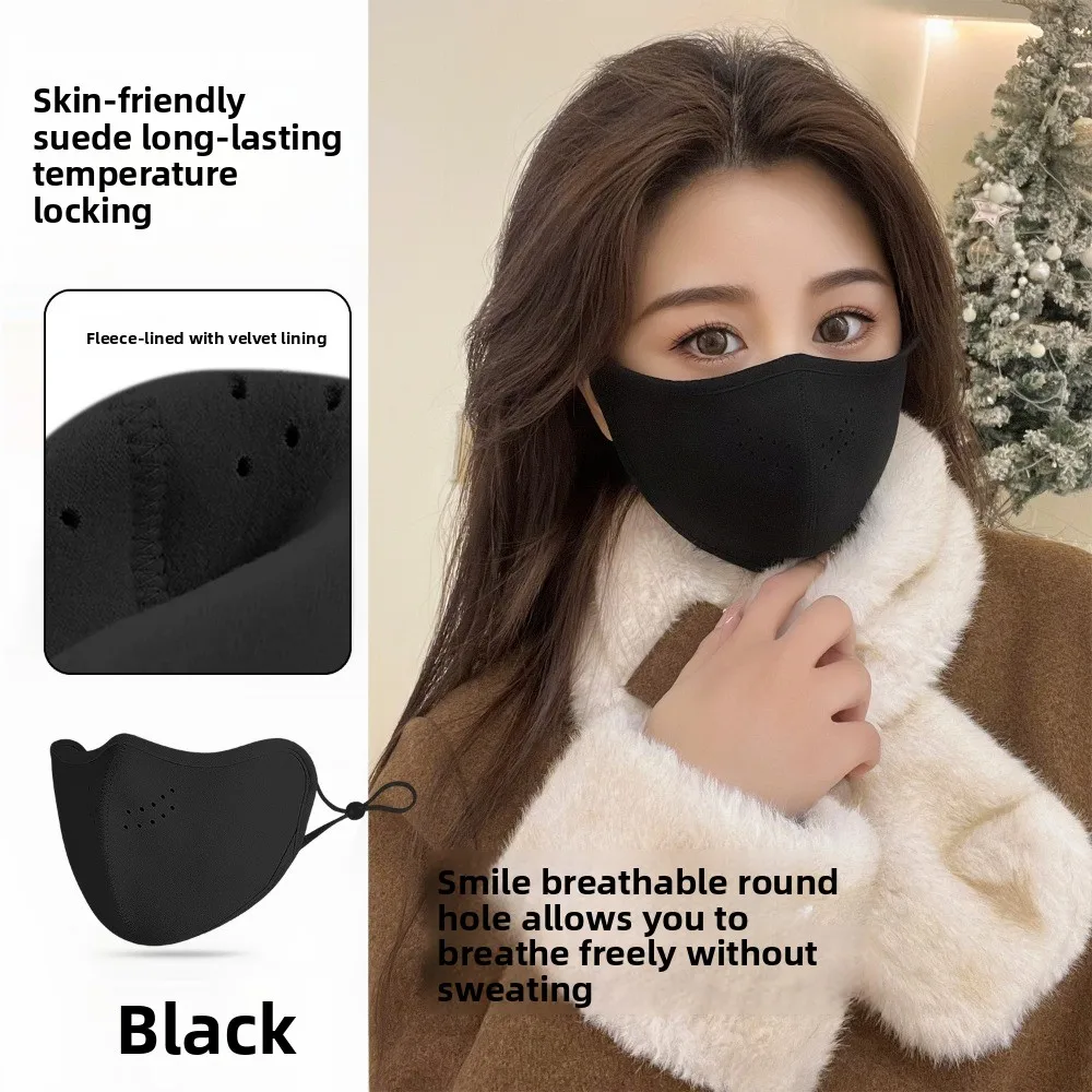 Nieuw ademend warm masker wasbaar stofdicht gezichtsmasker gezichtsbedekking dames