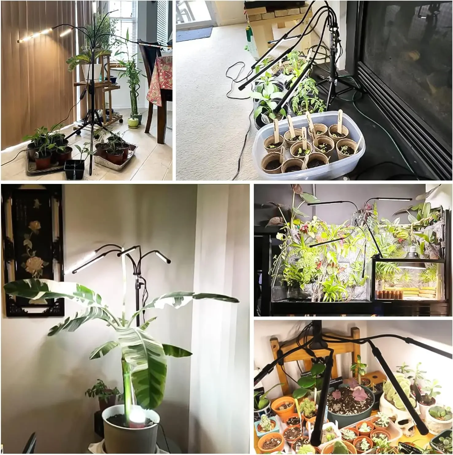 LED Plant Lights Reverse Folding Triangle Bracket For Aquarium Nursery Greenhouse Growing Plants Vegetable Fill Plant Grow Light