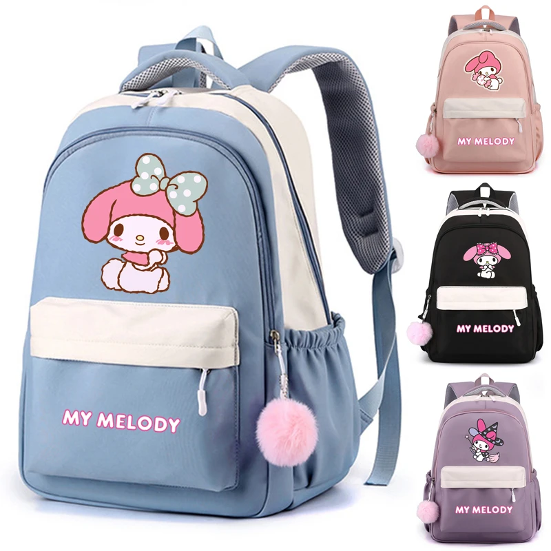 

My Melody Backpack Children Girls Boys Sanrio Schoolbag Kawaii Student Back To School Rucksack Teen Kids Gifts Women Travel Bags