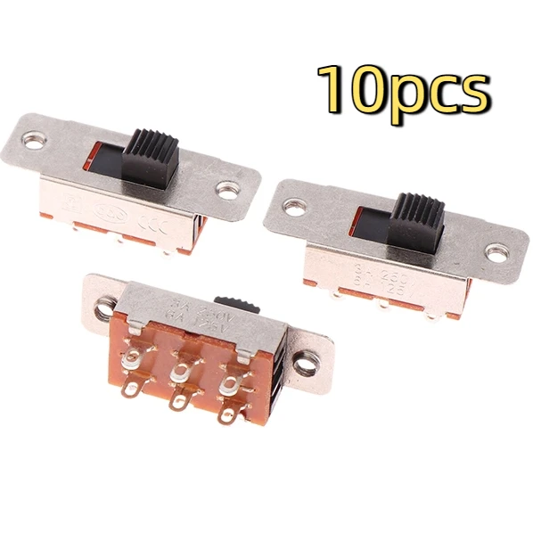 High Current Car Refrigerator Vacuum Cleaner Electric Vehicle Switch 10Pcs 6P SS23F19 Solder Pin 2 Position Slide Switch