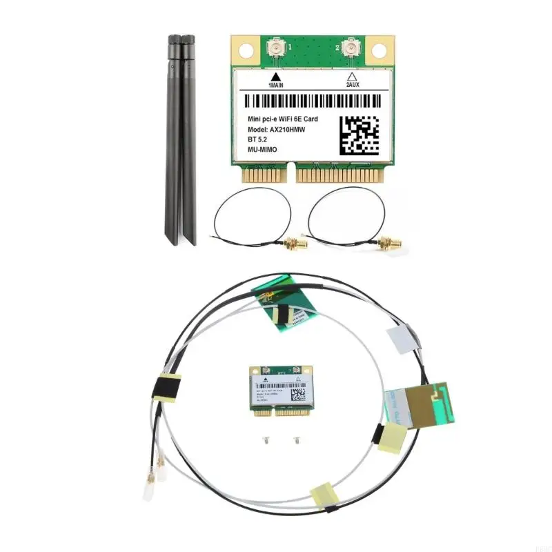 920L AX210 5374M WIFI 6E Tri-band Wireless Card MINI PCIE Bluetooth-compatible5.2 Module- 8DB Antenna (optional)