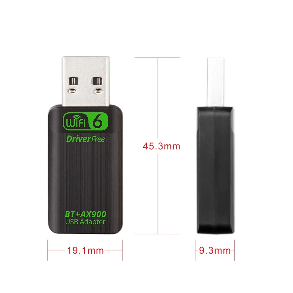 AX900 USB WiFi 6 Bluetooth 5.4 Adaptador 2 em 1 Dongle 2.4G e 5GHz USB WiFi Rede Receptor Wlan Sem Fio Para PC/Laptop Driver Grátis