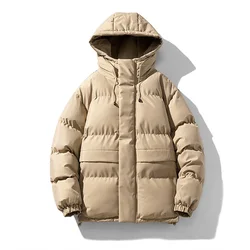 Piumino da uomo Giacche invernali Cappotto spesso caldo con cappuccio Capispalla Uomo Parka Giacche solide per uomo Abbigliamento Top