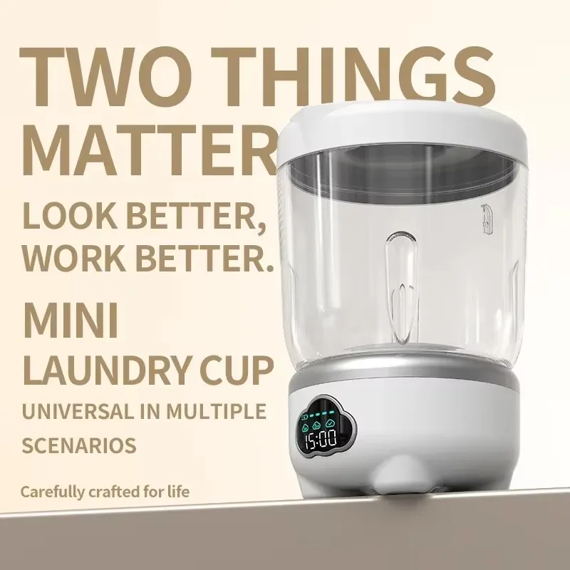 Portable Underwear Washing Machine,1.6L Mini Washer with 3 Modes 6000mah Rechargeable Laundry Machine for Socks, Baby Clothes image 6