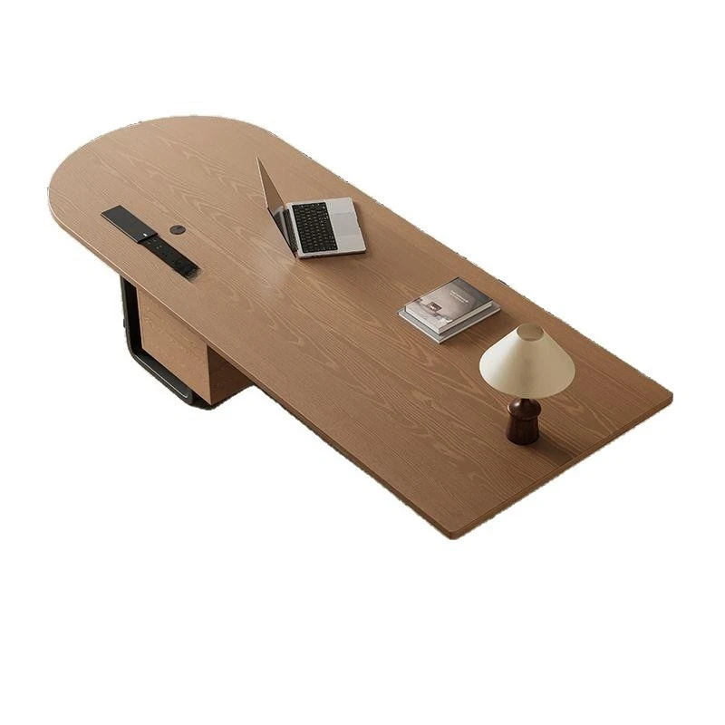 

Cream advanced sense female boss desk simple modern designer solid wood workbench high-end