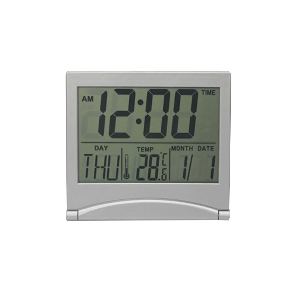 

Multifunction Ultrathin Mirror Alarm Digital Clock LCD Temperature Calendar Folding Wall Desk Travel Mirror Clock