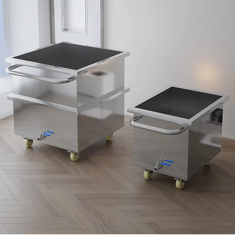 Stainless steel square water storage tank Storage box Industrial water storage bucket Mobile trolley Soaking thawing tank Stainl
