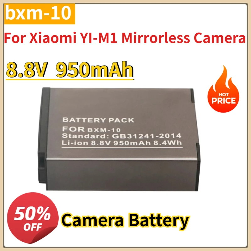 

New Replacement Camera Battery 8.8V 950mAh bxm-10 For Xiaomi YI-M1 Mirrorless Camera Li-Polymer