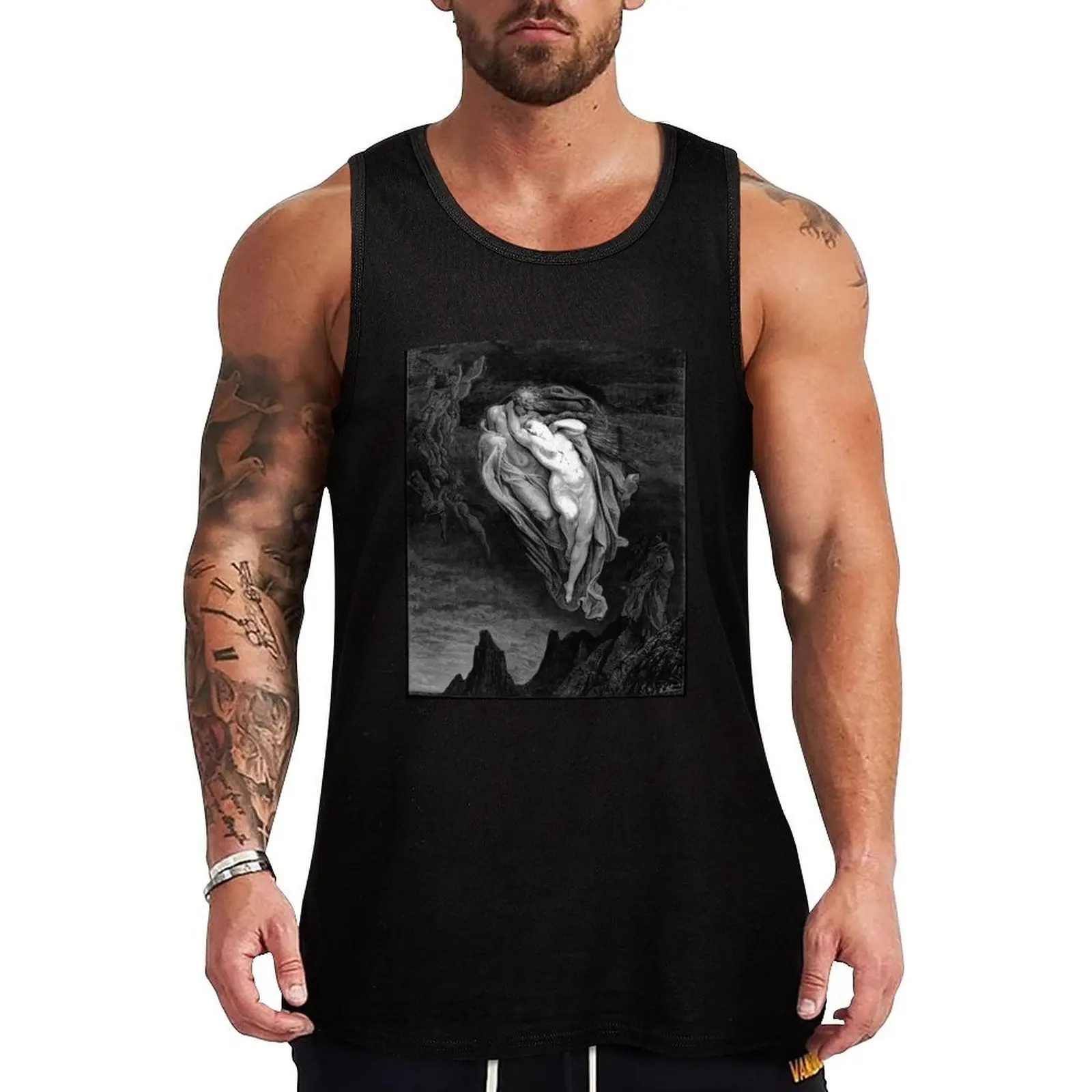 Paolo y Francesca da Rimini (La Divina Comedia), de Gustave Doré, Camiseta sin mangas deportiva, camiseta sin mangas para entrenamiento, sin mangas