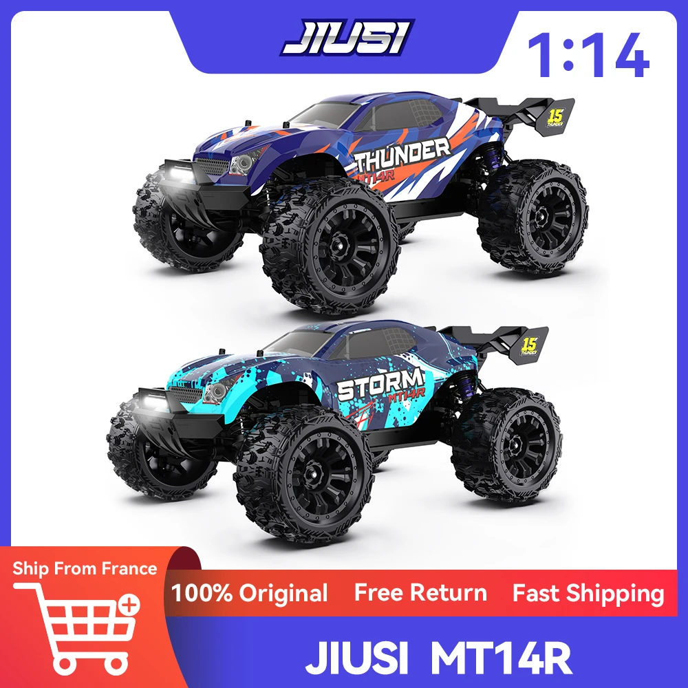 JIUSI MT14R 1/14 RC Auto 4WD Motore Brushless 3S Batteria 80 km/h Ad Alta Velocità Fuoristrada RC Camion 2.4G Auto Da Corsa di Controllo Remoto
