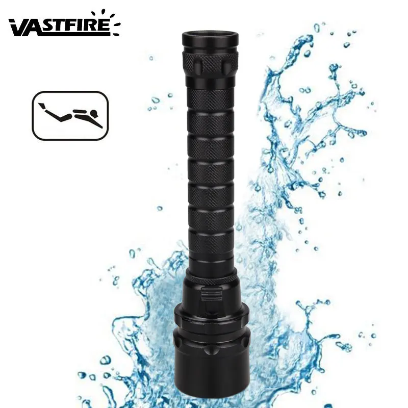 VASTFIRE UV 395nm 3*XPE LED Scuba Diving Flashlight Underwater 100M Diver Torch Lantern+2x3000mAh 18650 Battery+Dual Charger