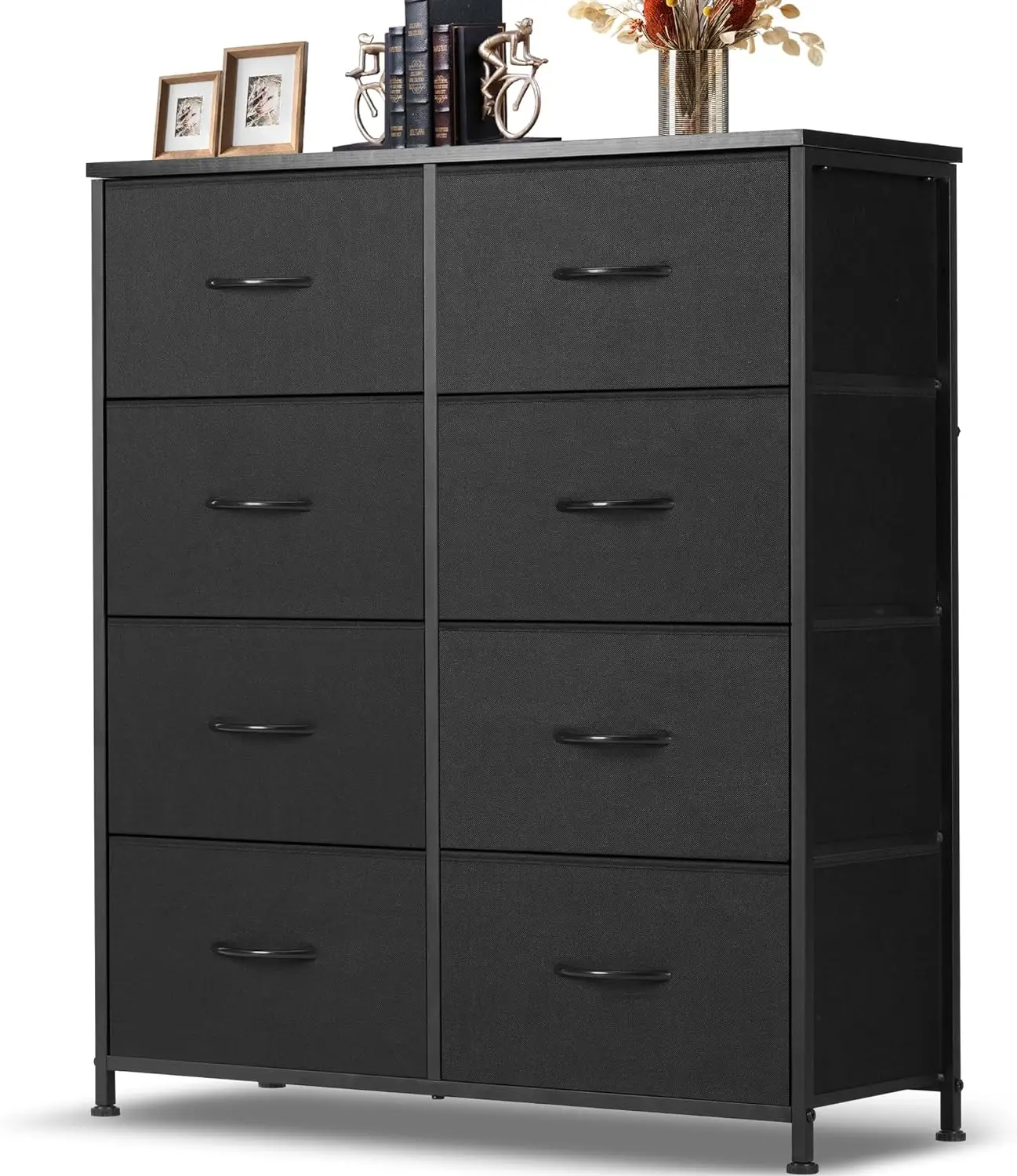 

Dresser for Bedroom,8 Storage Drawers,Tall Fabric Closet Chests Organizer Tower Furniture with Wooden Top Metal Frame for Clothe