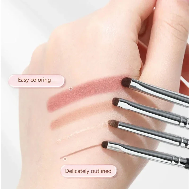 Small Angle Precise Detail Eyeshadow Brush Soft Horse Hair Eyelid Highlighter Lying Silkworm Makeup Brushes Eyes Make Up Tools