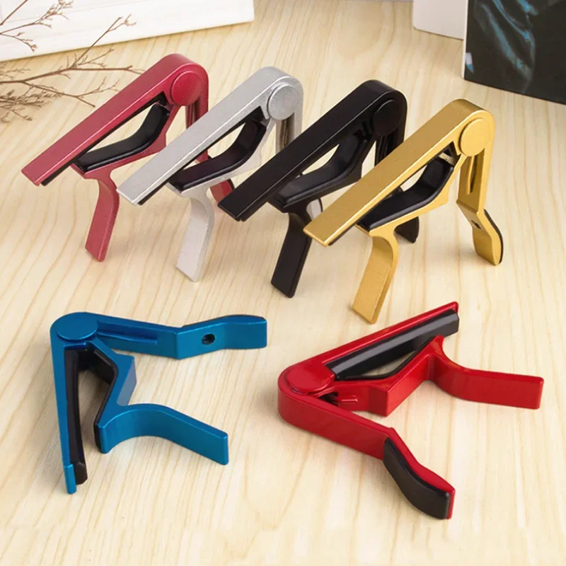 4 Colors Classic Tone Adjusting Guitar Parts Aluminium Metal Capo Guitar Quick Change Clamp Key Acoustic Kit Musical Instruments