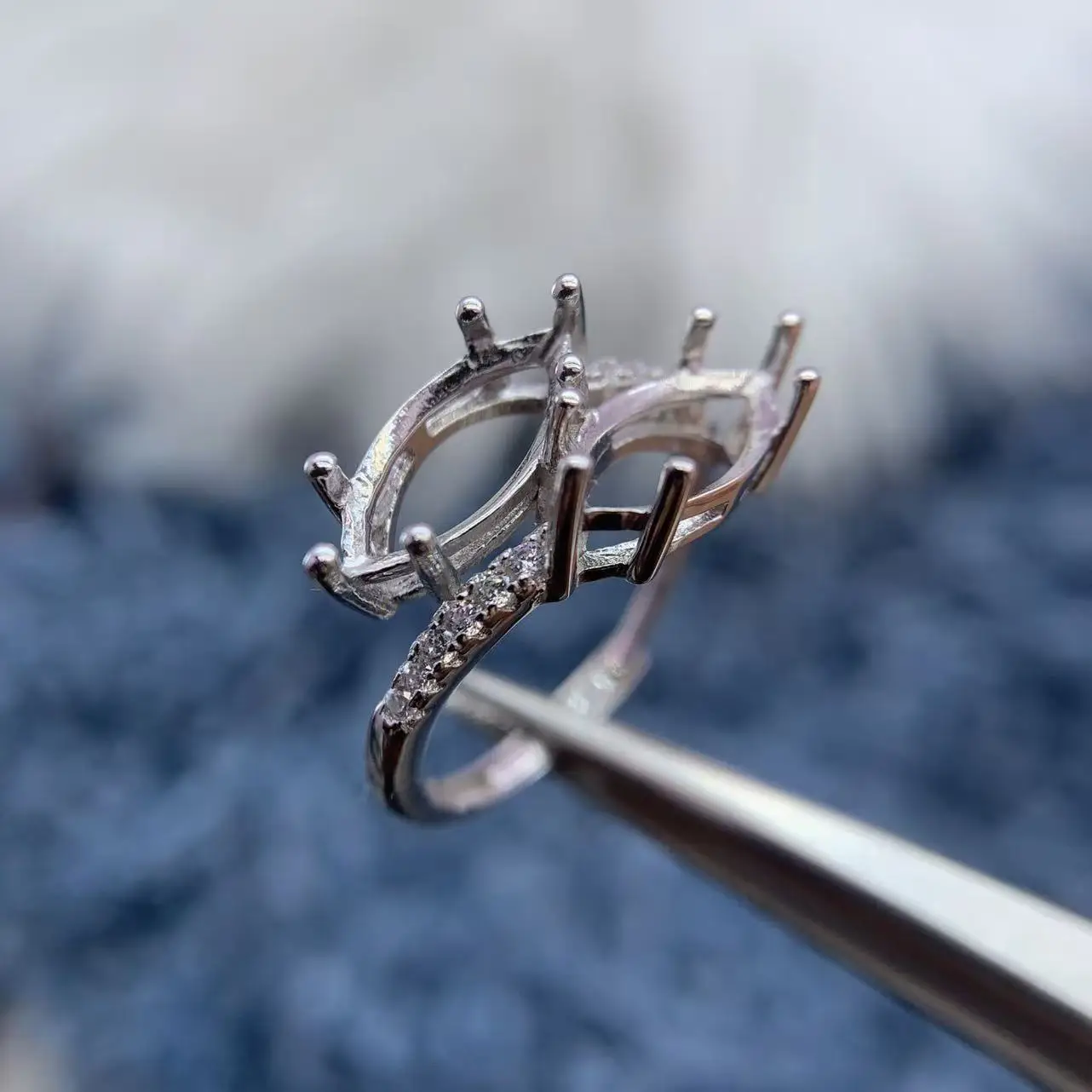 

MeiBaPJ Inlay Horse Eye Shape 6*12mm S925 Sterling Silver DIY Butterfly Ring Setting Womens Gift Charm Luxury Jewelry Wholesale