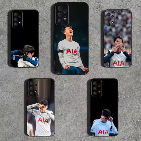 S-Son HeungS M-min Football Phone Case For Samsung Galaxy A73,31,32,72,41,53,52,71,22,5G,Note,J7,8,9 Soft Black Cover