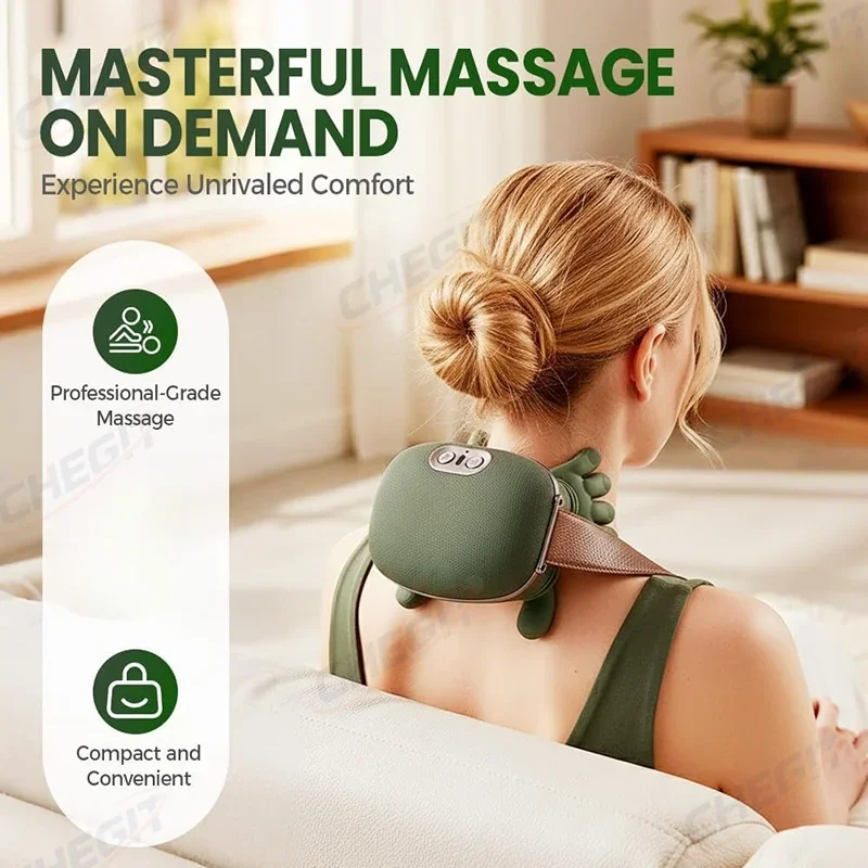 電気ネックショルダーマッサージャー指圧指圧深部揉みほぐし筋肉リラクゼーション背中と肩の痛みを和らげる