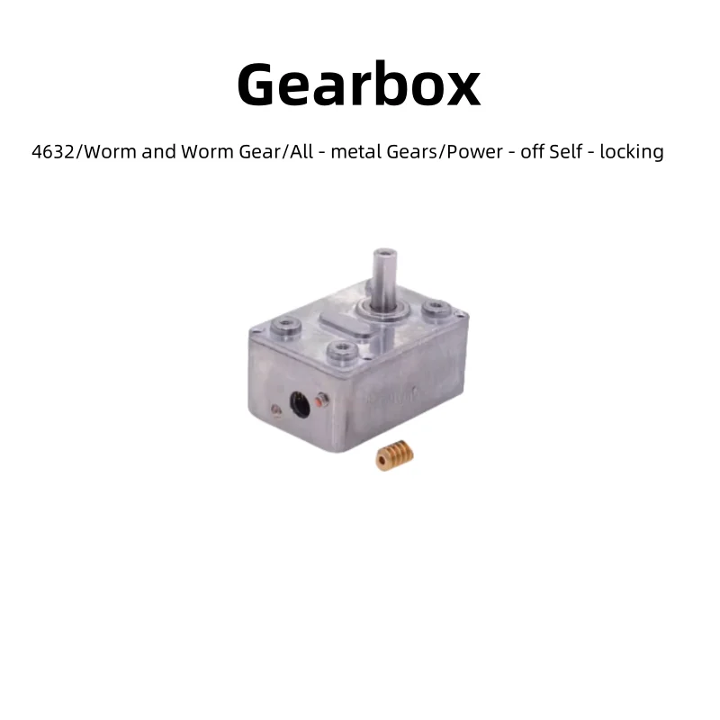 Worm Gear Reduction Gearbox, Size 46x32mm, Applicable For JGY370/2430/395/385 Motors, All - Metal